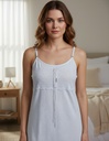 Camison Solero Verano Algodon Romantico Encaje Ferz 827391