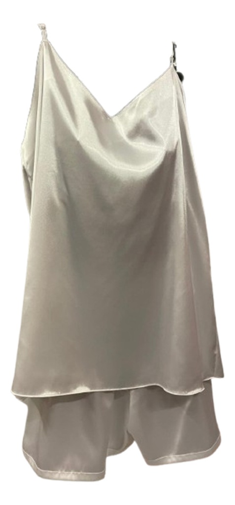 Pijama Mujer De Seda Satén Musculosa Short Nicolle Naira 702