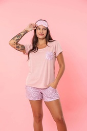 [BIASEC26112ROS5] Pijama Mujer Verano Remera Short Modal Bianca Secreta 26112